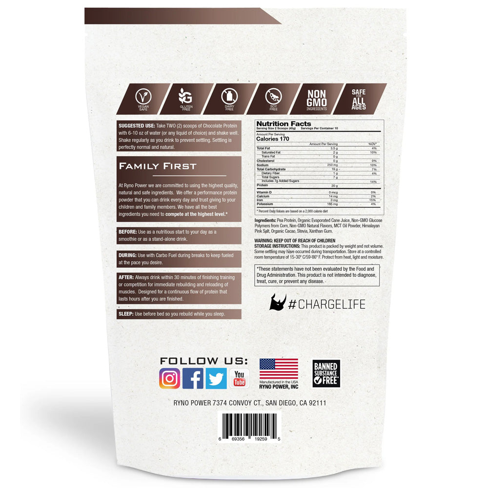 Ryno Power Plant-Based Protein - Chocolate