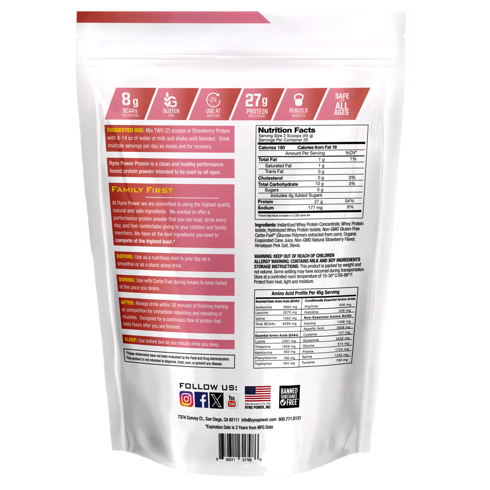 Ryno Power Whey Protein - Strawberry